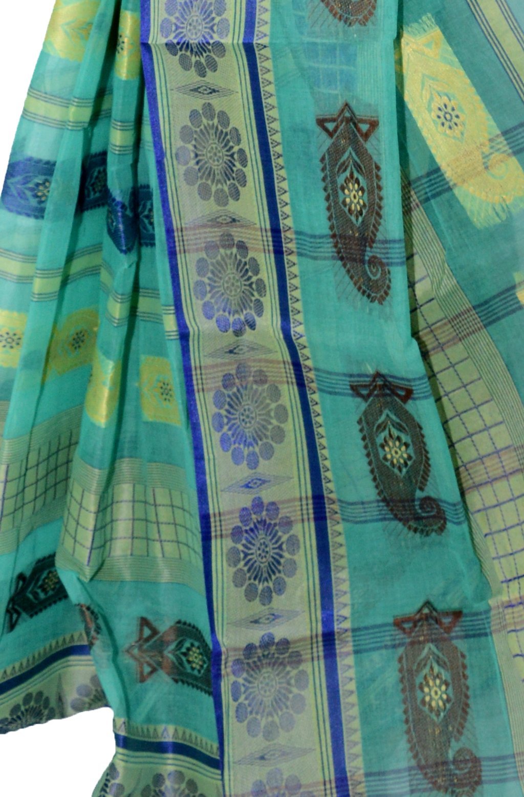 Green Pure Cotton Vagmi_Buti Tant Saree (136)